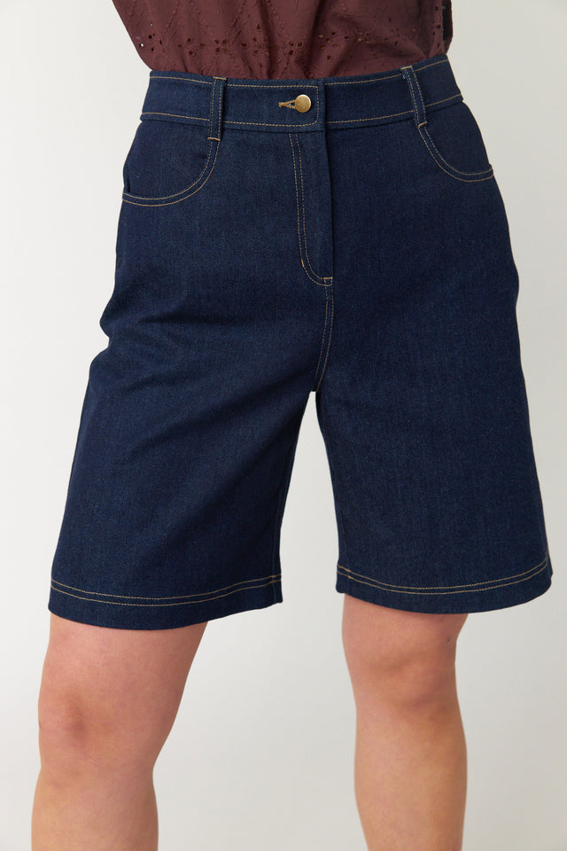 Denim walk shorts