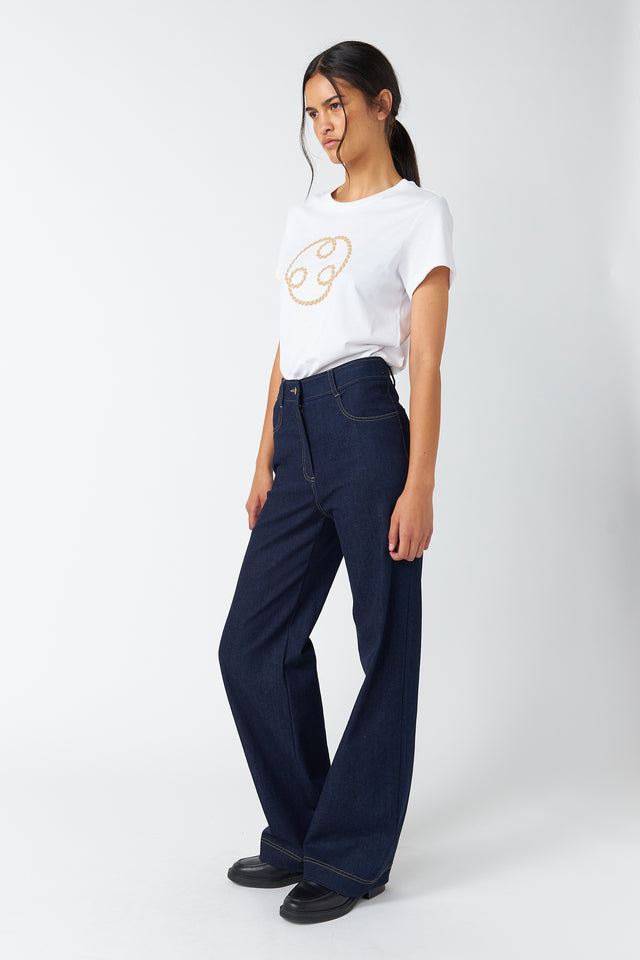 Denim flared trouser
