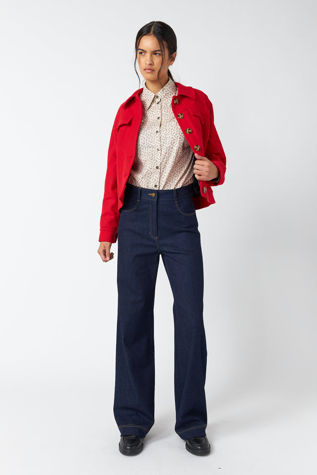 Denim flared trouser