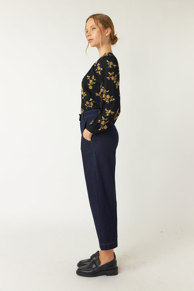 Denim barrel pant