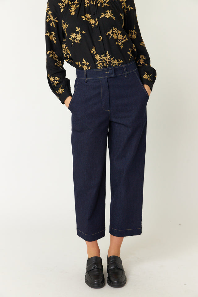 Denim barrel pant