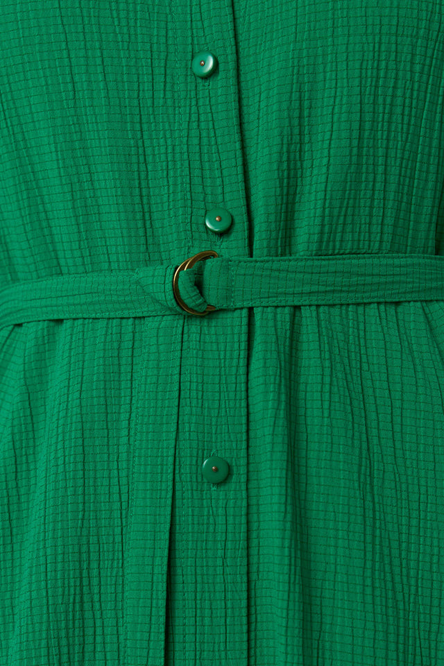 Crinkle shirt dress