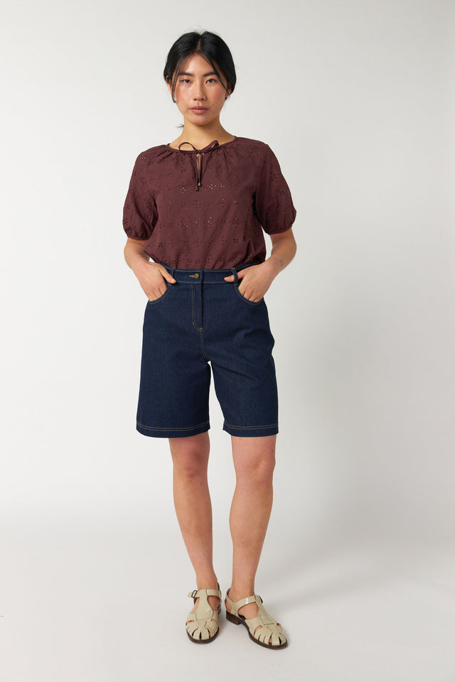 Denim walk shorts