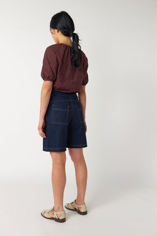 Denim walk shorts