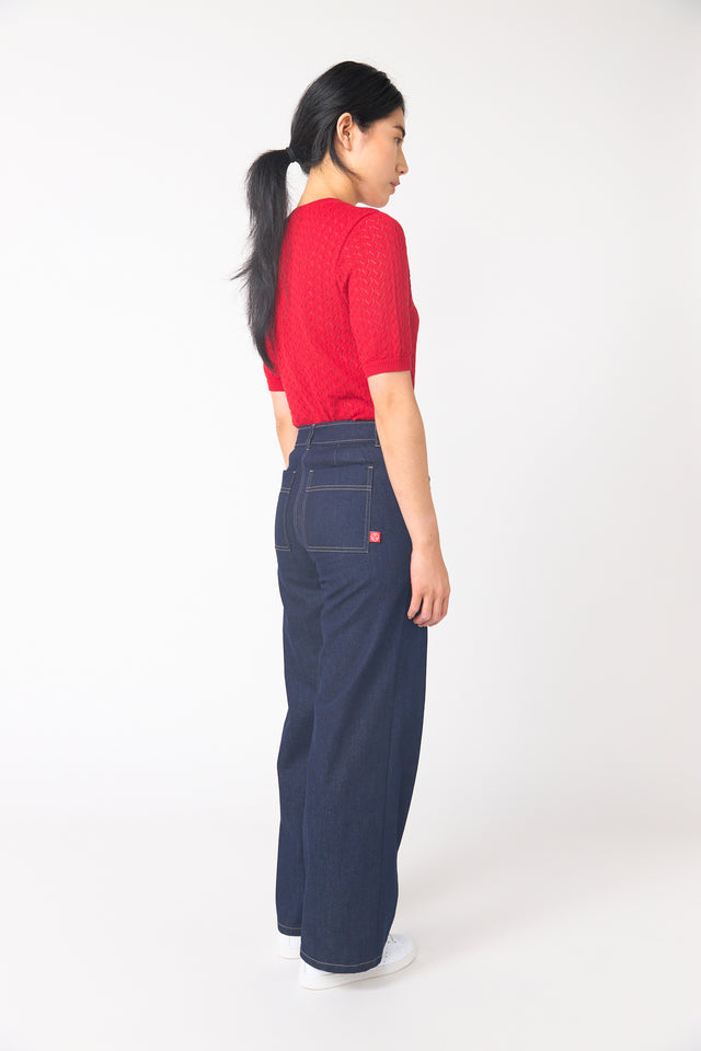 Denim low rise trouser