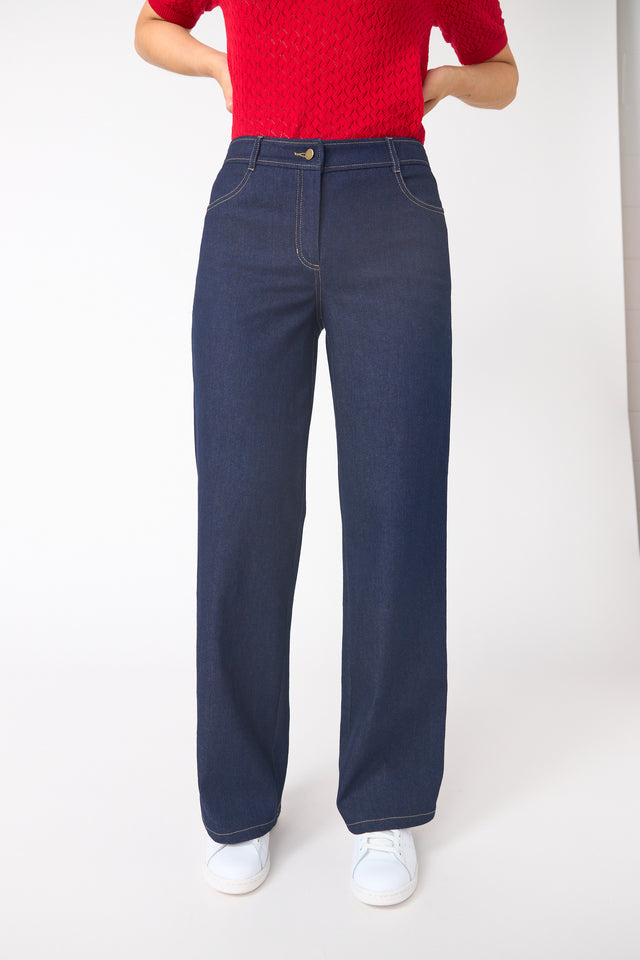 Denim low rise trouser