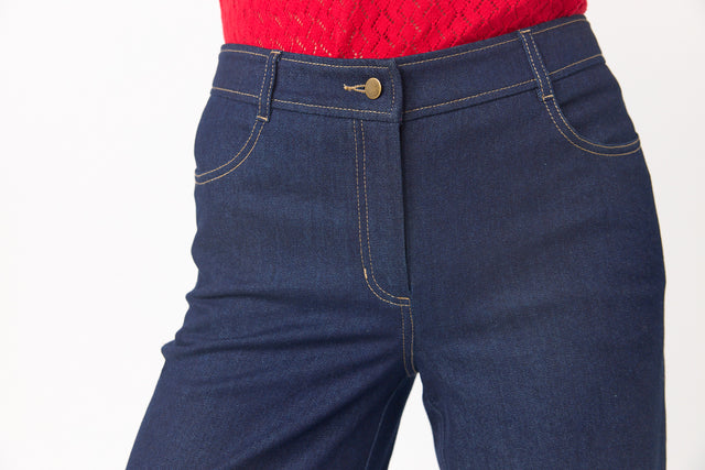 Denim low rise trouser