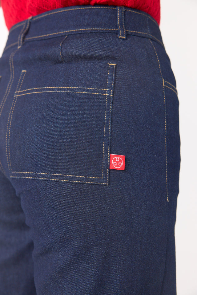 Denim low rise trouser