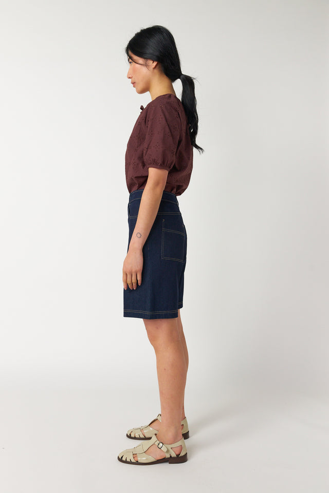 Denim walk shorts