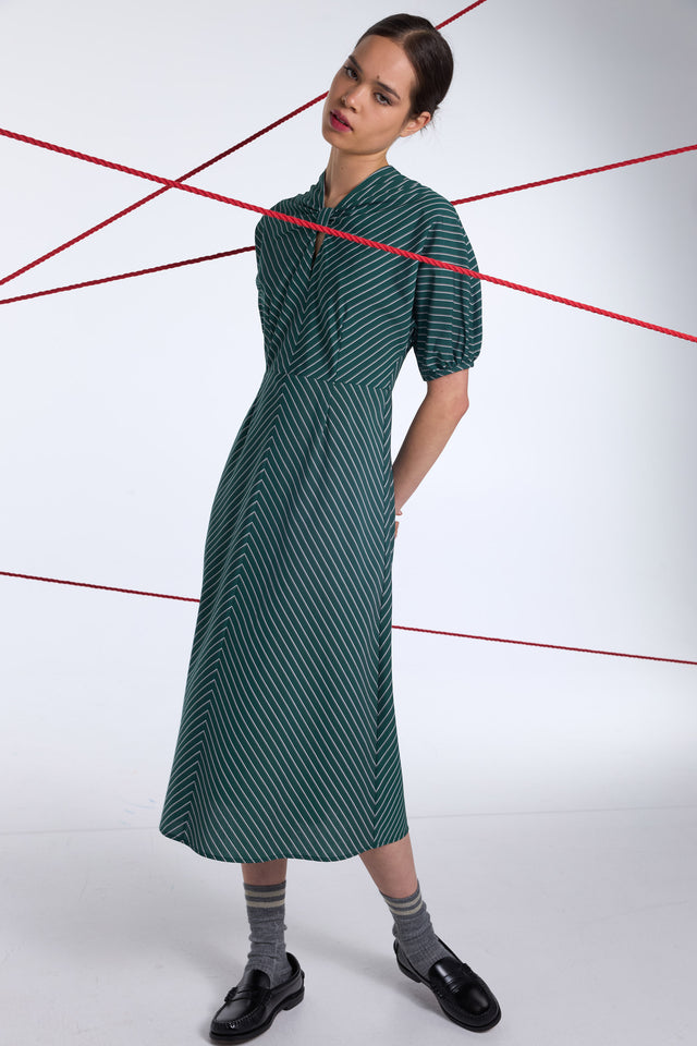 Spiral stripe dress