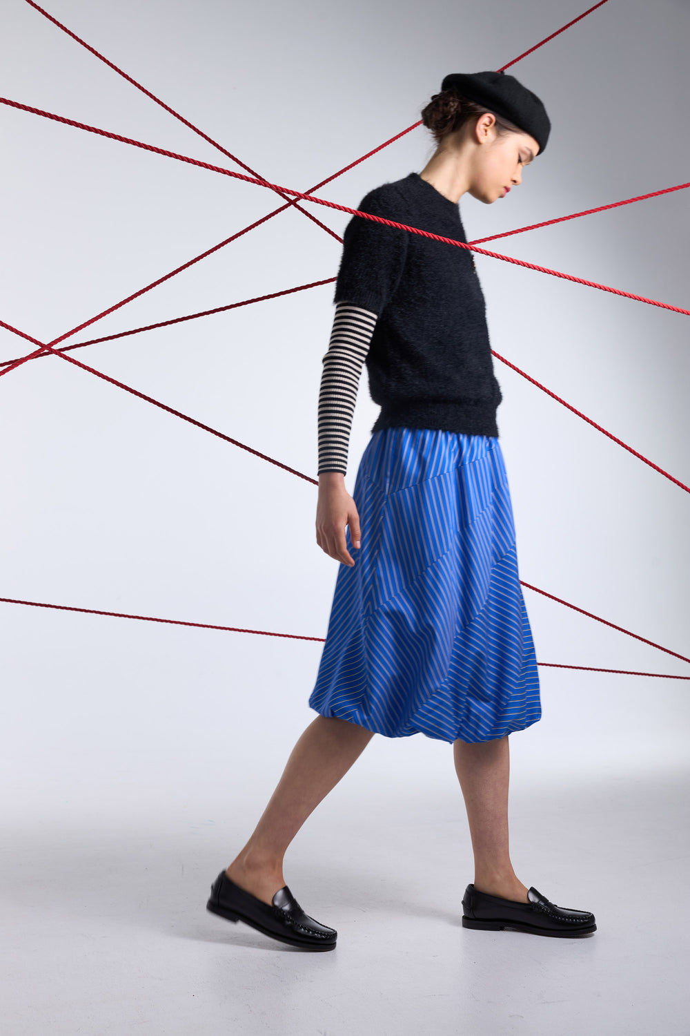 Spiral stripe skirt