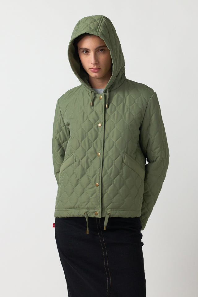 Quilted cropped parka