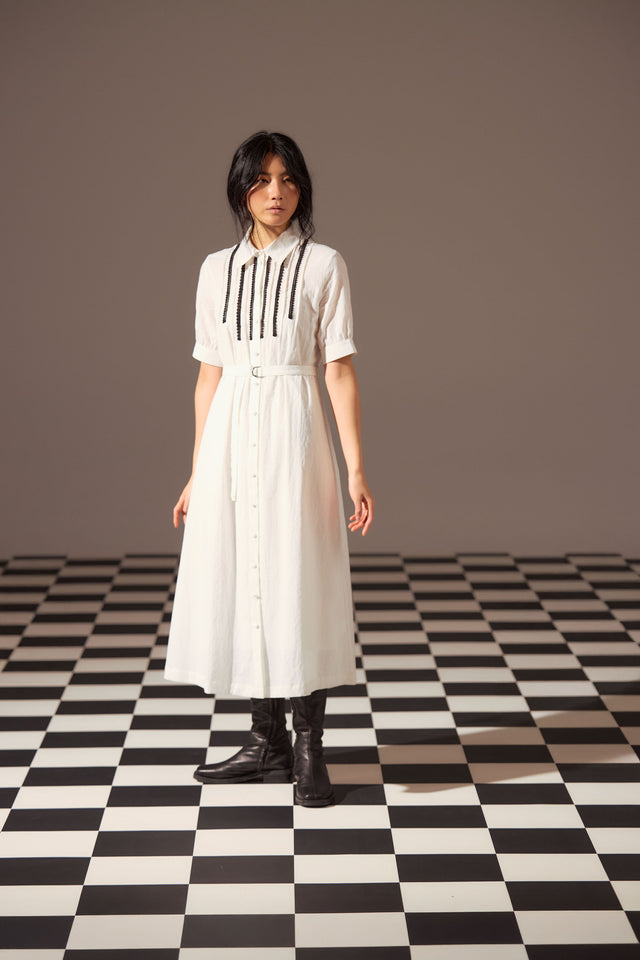 Pintucked shirt dress