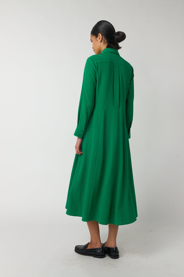 Crinkle shirt dress