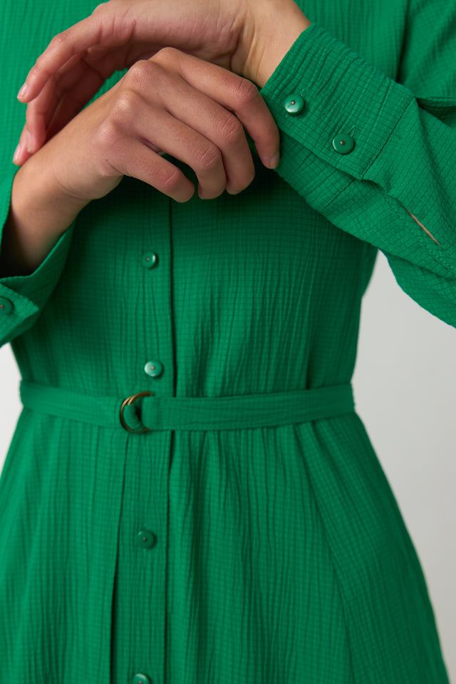 Crinkle shirt dress