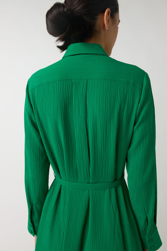 Crinkle shirt dress