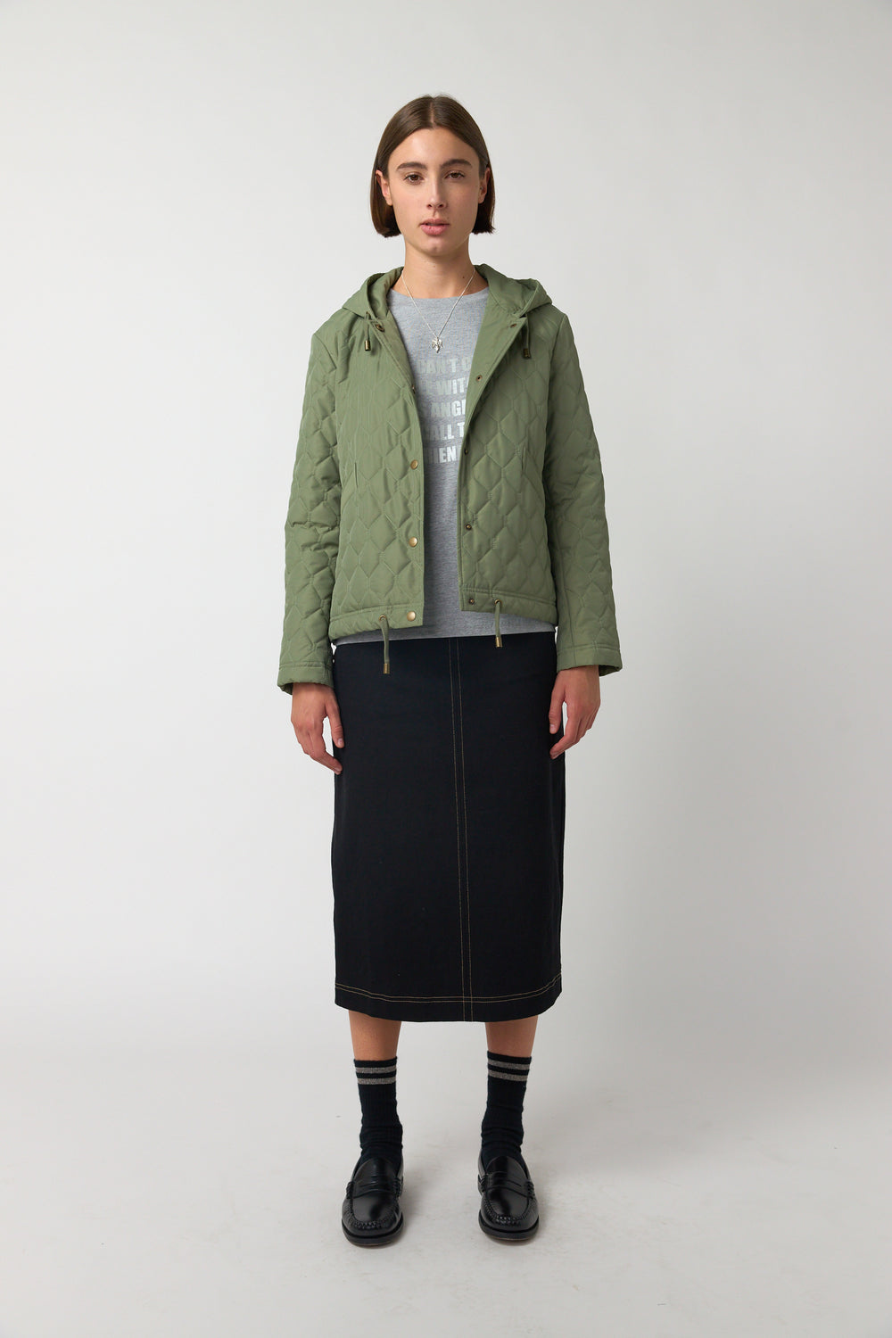 Quilted cropped parka
