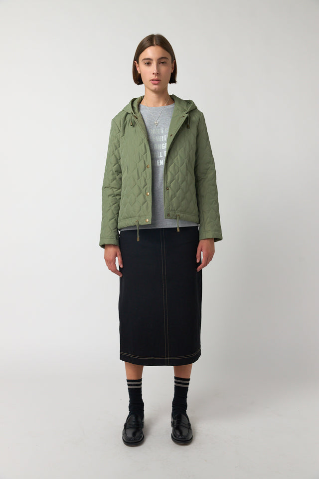 Quilted cropped parka