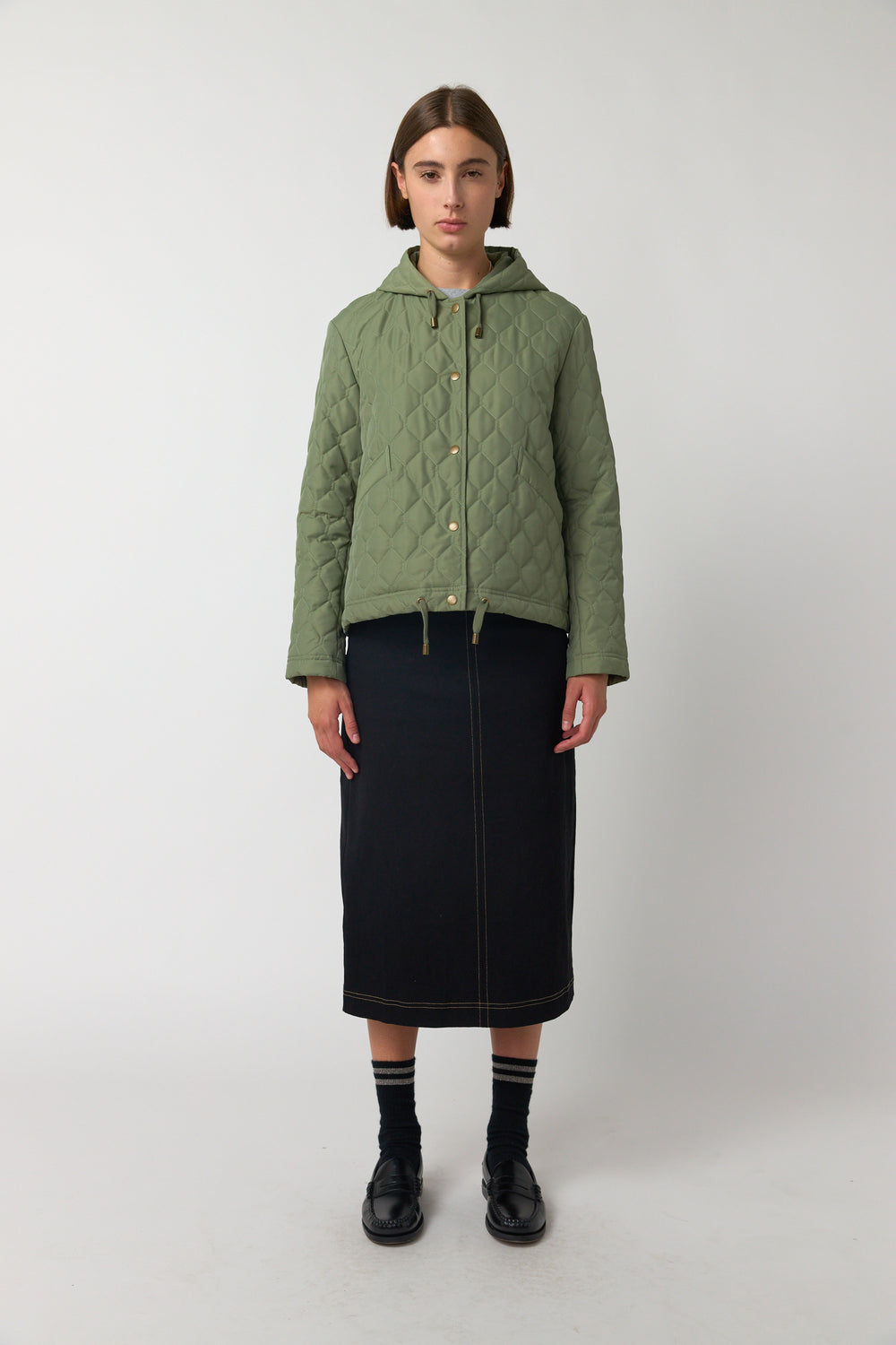 Quilted cropped parka