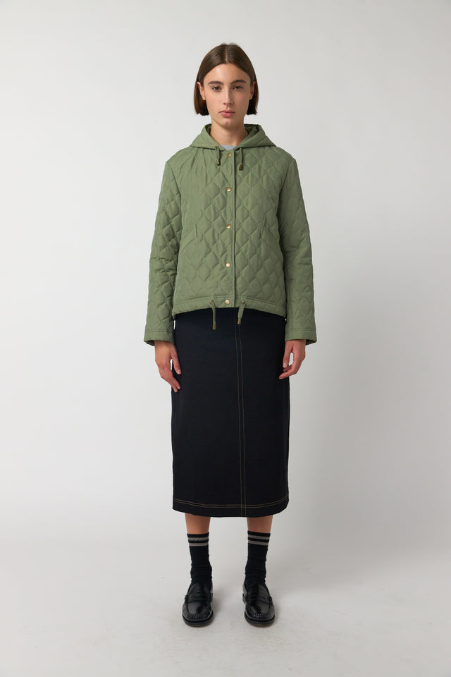 Quilted cropped parka