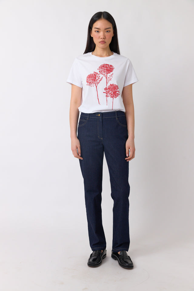 Denim slim leg trouser