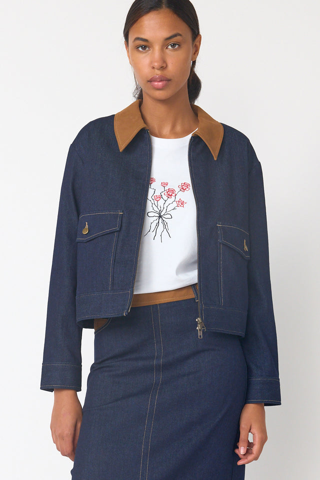 Denim duplex jacket