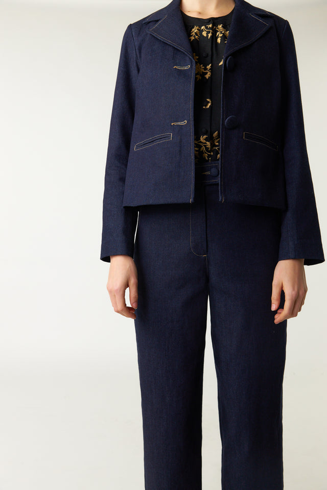 Denim service jacket