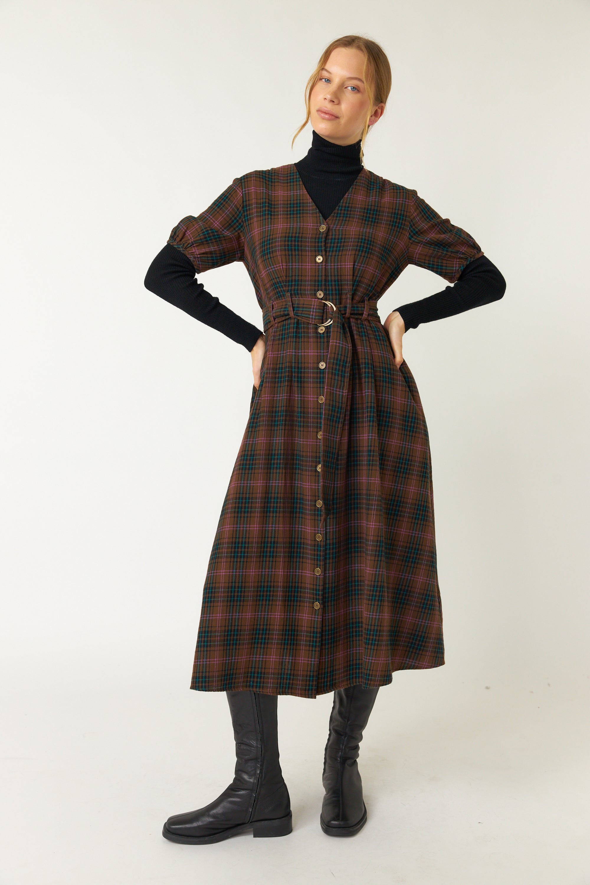 slim fit dress slacks Turn You Around Orange Plaid Dress – Shop the Mint