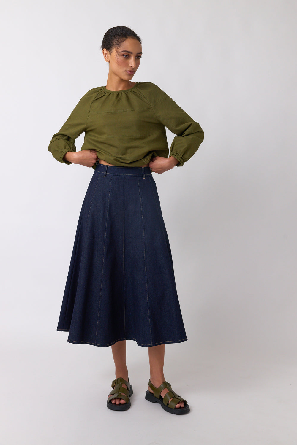 Denim circle skirt