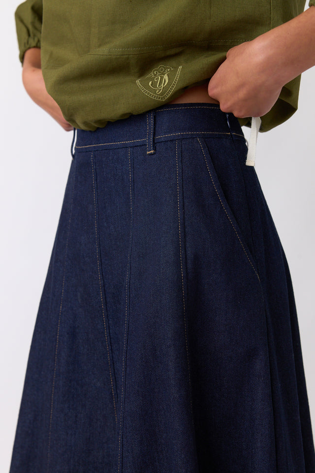 Denim circle skirt