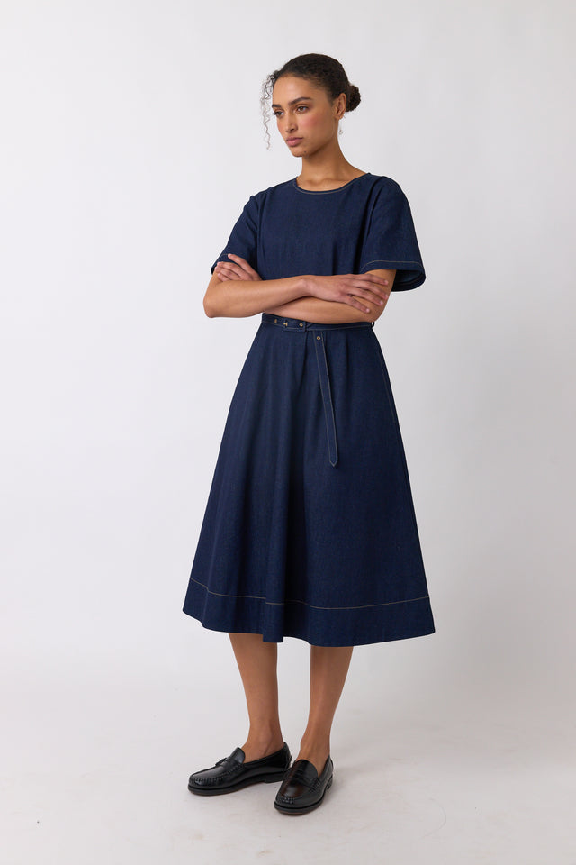 Denim sculpt dress