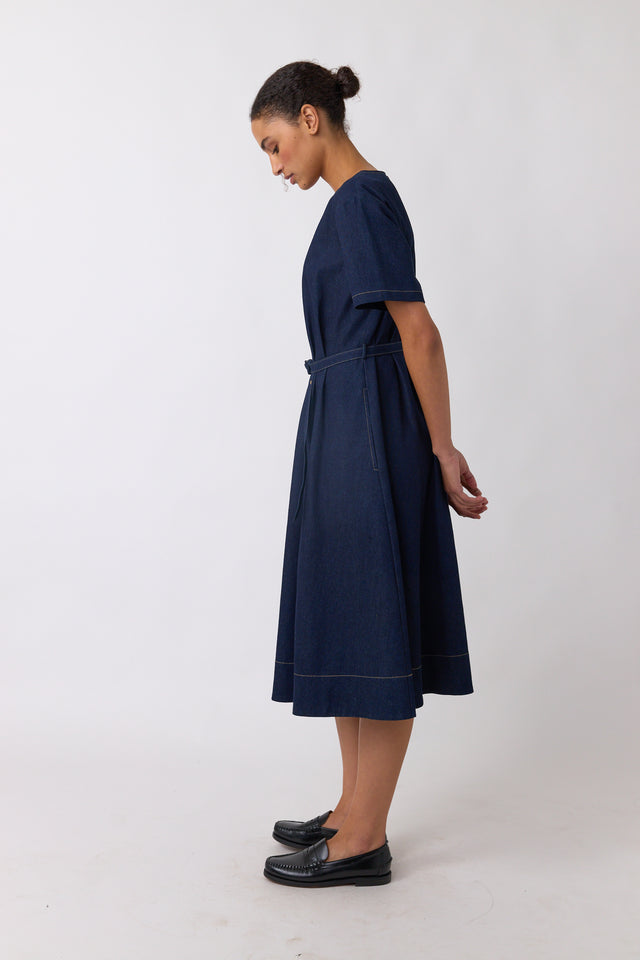 Denim sculpt dress