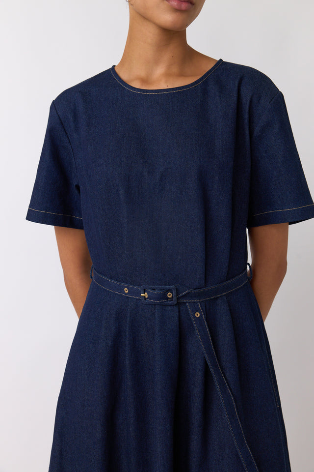 Denim sculpt dress