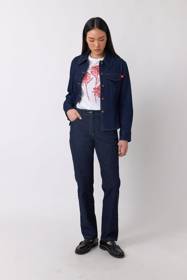Denim slim leg trouser