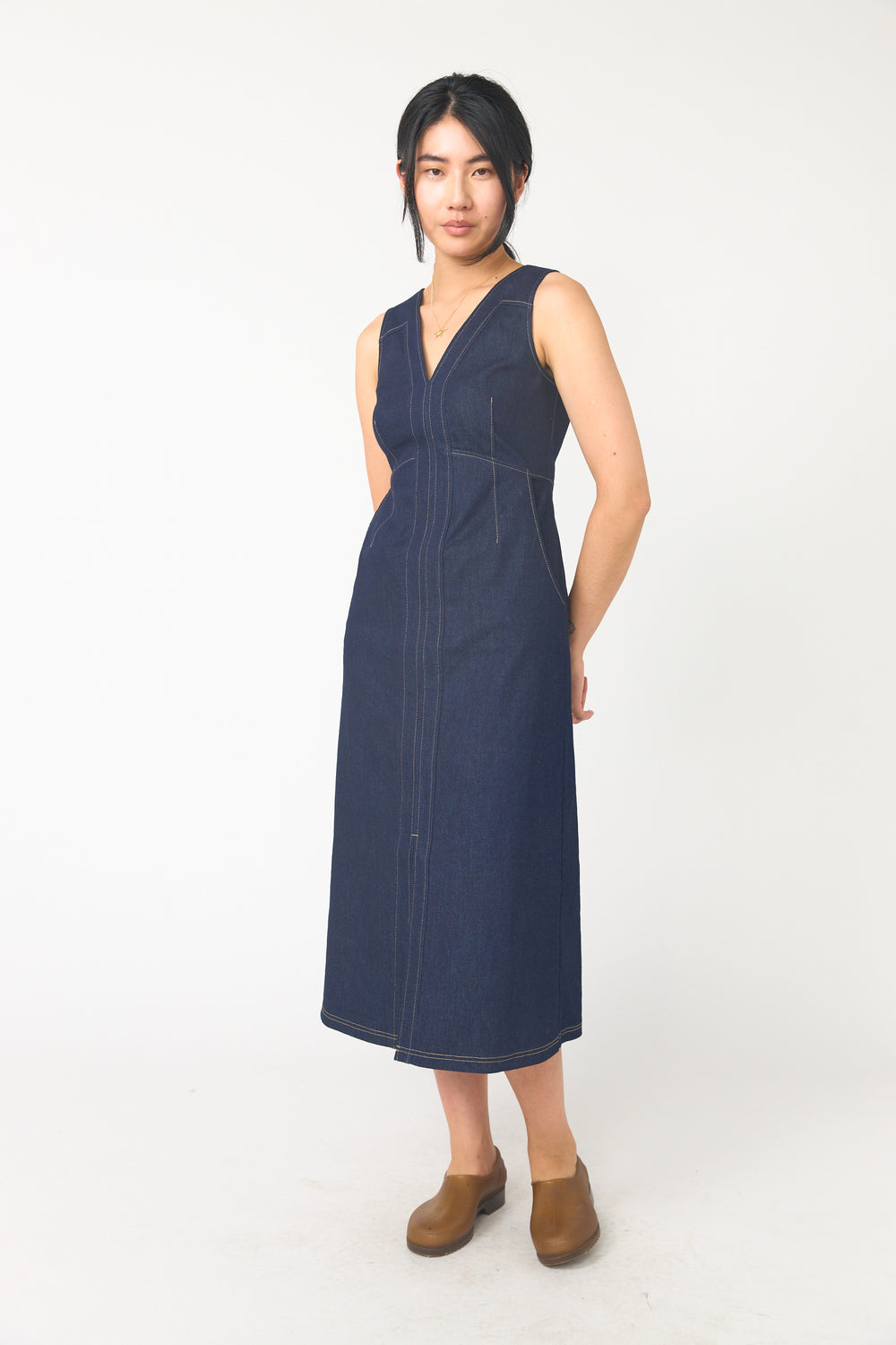 Denim picket dress
