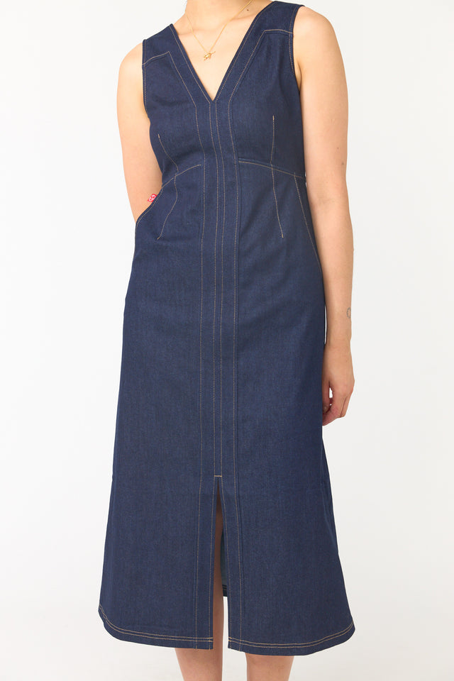 Denim picket dress