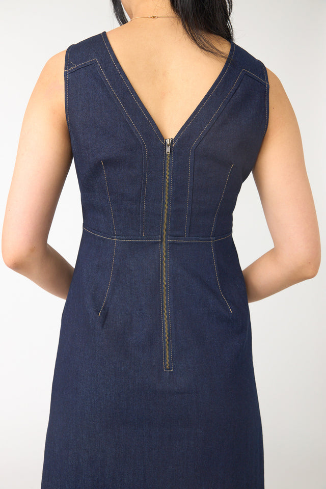 Denim picket dress