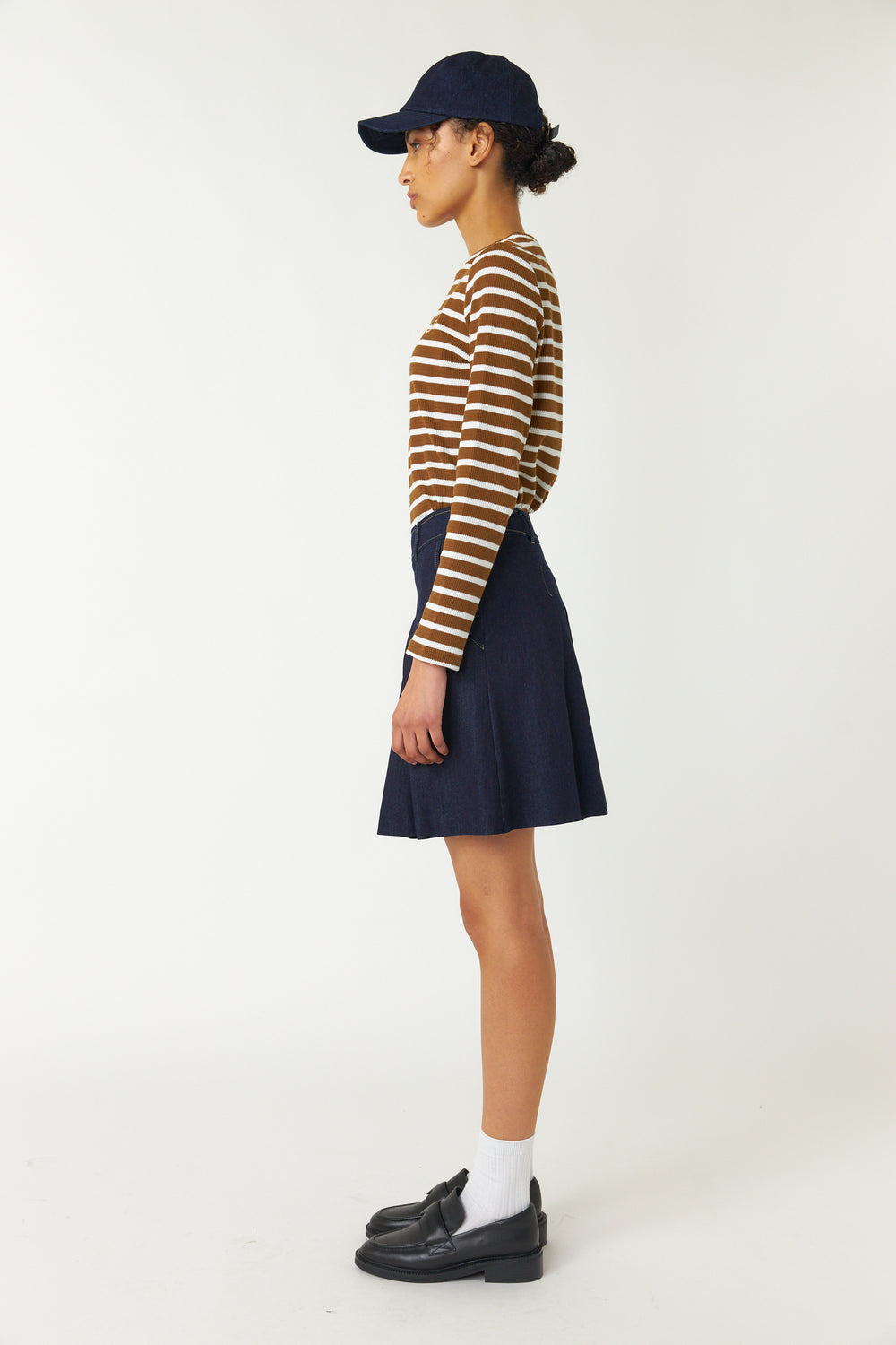 Denim pleat skirt
