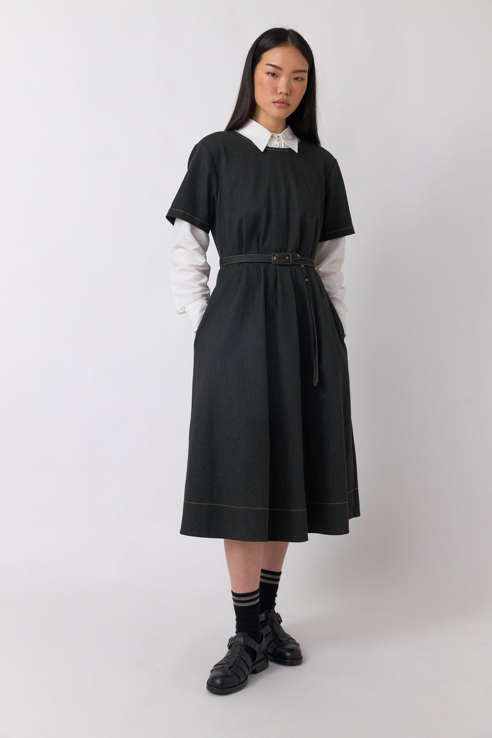 Denim sculpt dress