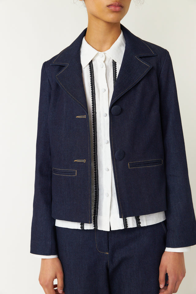Denim service jacket