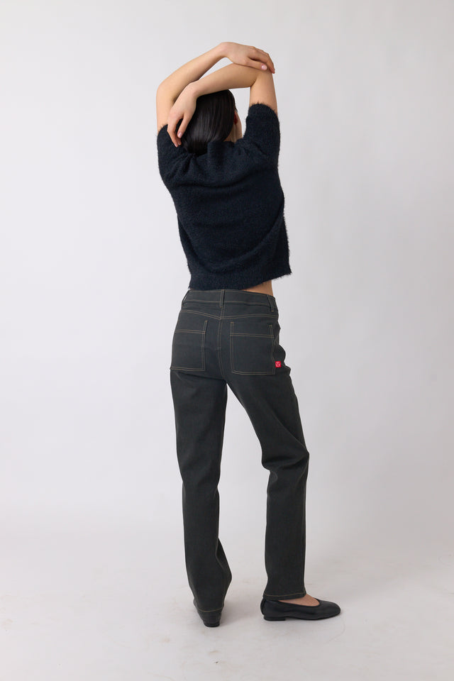 Denim slim leg trouser