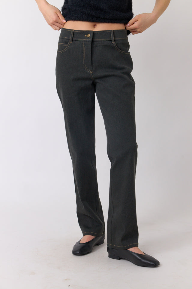 Denim slim leg trouser