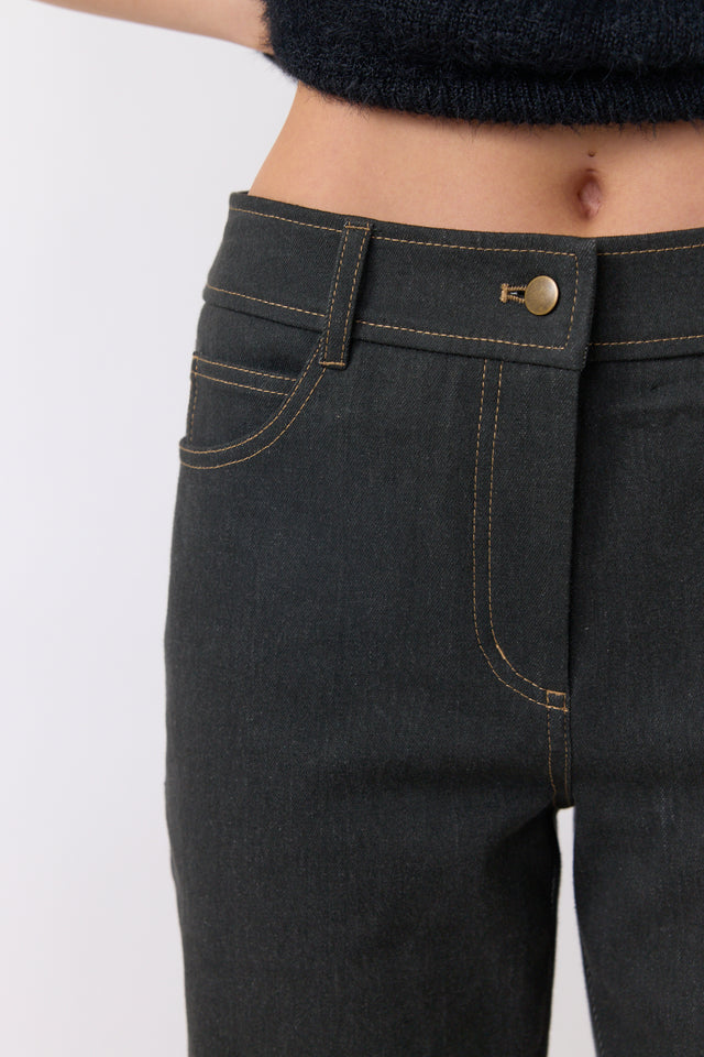 Denim slim leg trouser