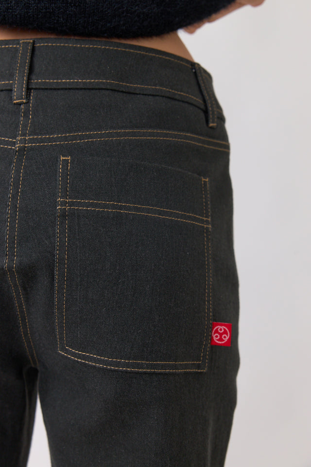 Denim slim leg trouser