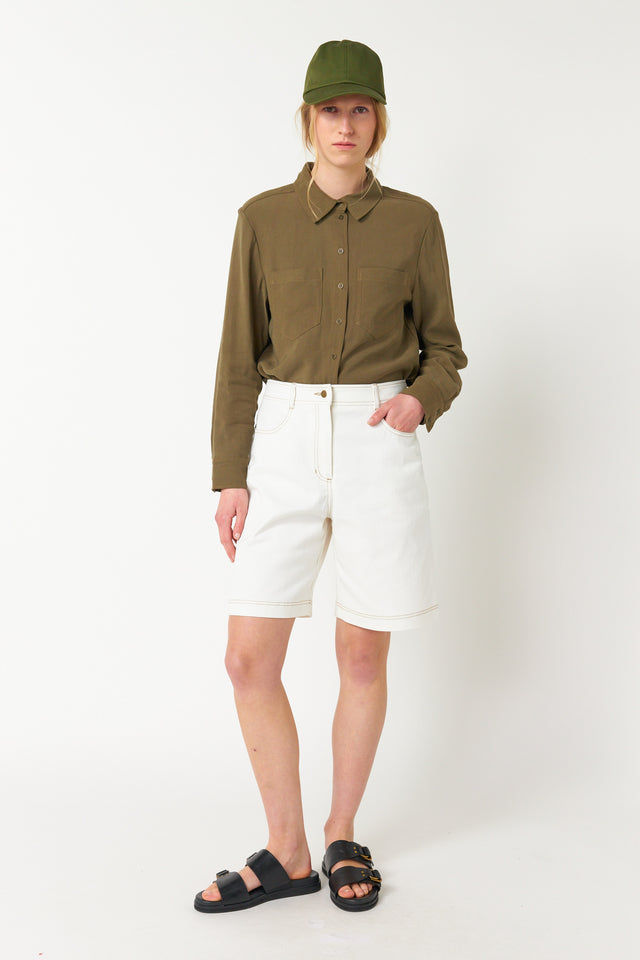 Denim walk shorts