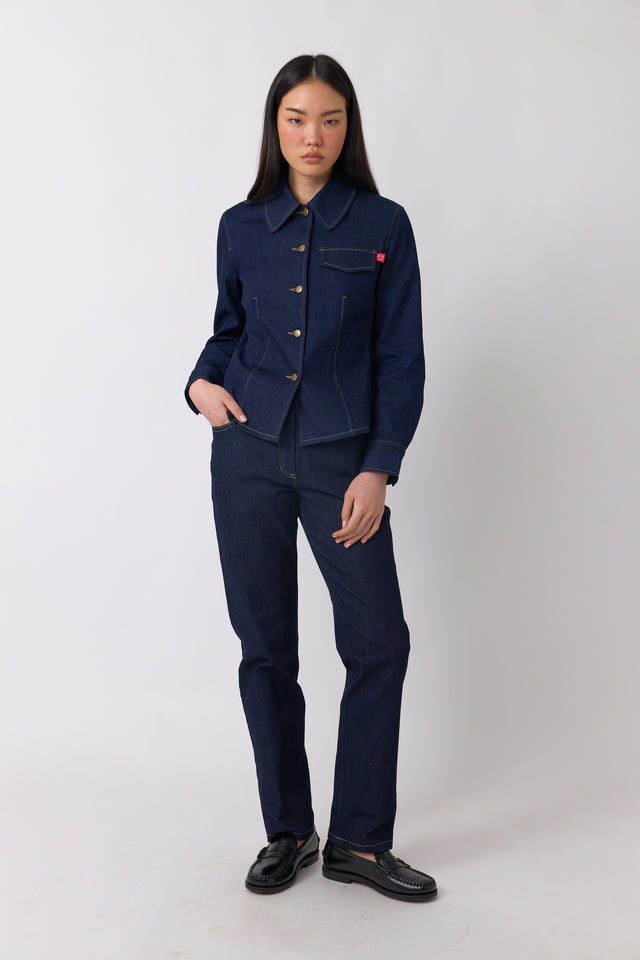 Denim slim leg trouser