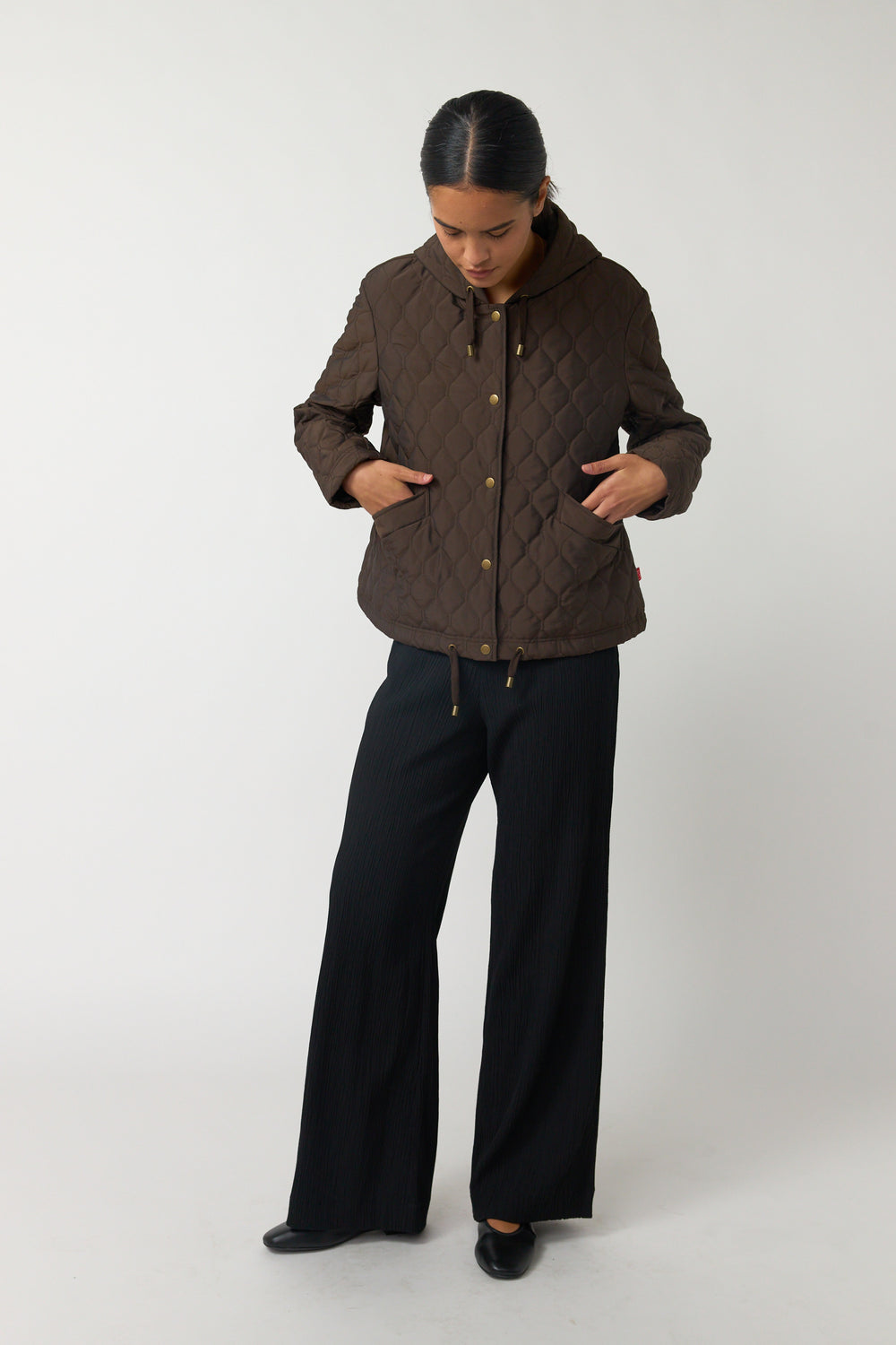 Quilted cropped parka
