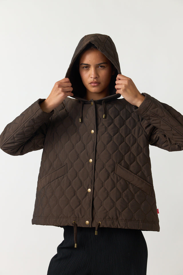 Quilted cropped parka