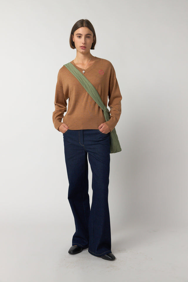 Denim low rise trouser