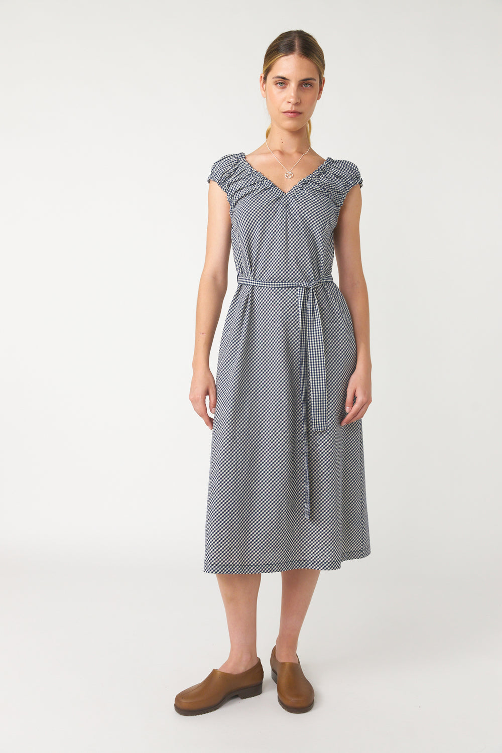 Mini check sun dress